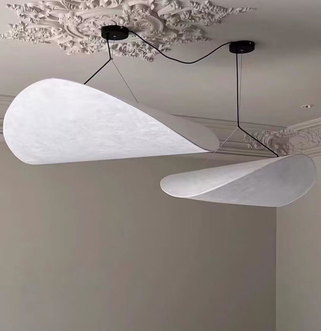 Customer photo review of Pendant Light, Tense, Mulberry Silk Diffuser, Black Frame, LED, Dimmable