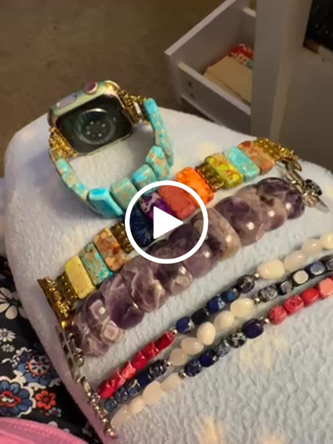 Customer video review of Turquoise Tibetan Jasper Stretch Apple Watch Strap
