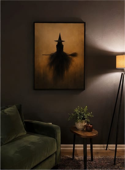 Customer photo review of Halloween Witch Canvas Wall Art