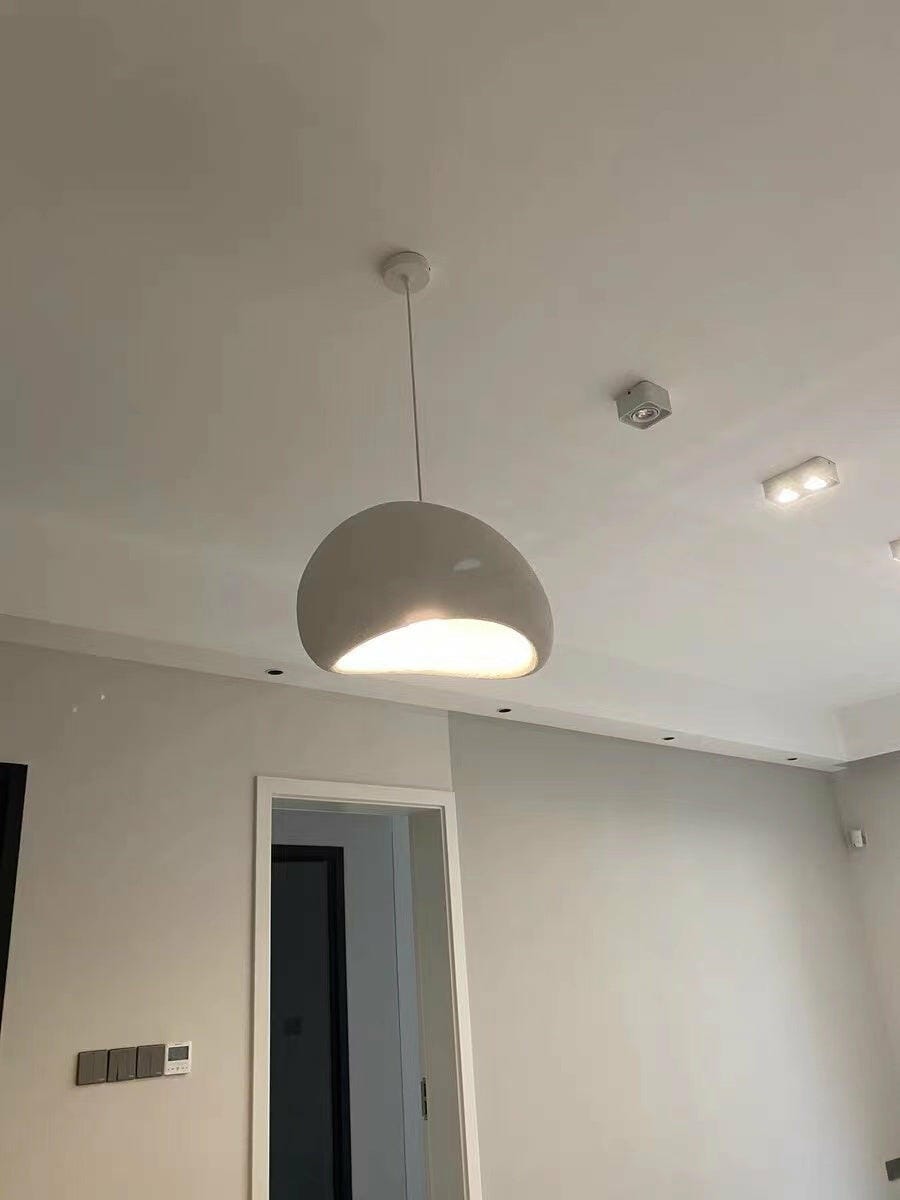 Customer photo review of Pendant Light Selene Halia, Moon-Inspired Dome Shade, E26, Grey or White