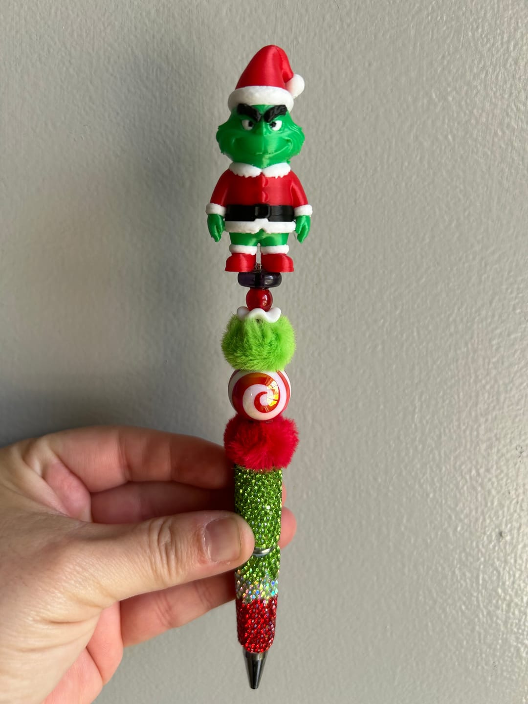 Customer photo review of 3D Printed Green Monster Character Pen Topper (No Pre-Drilled Hole for DIY Craft)