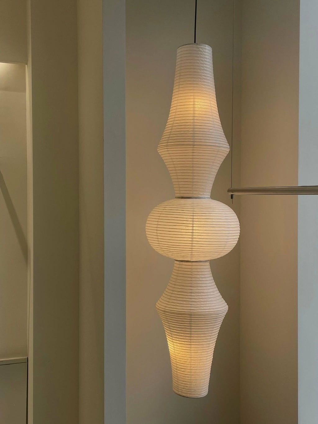 Customer photo review of Washi Paper E Pendant Light, Tall Mulberry Shade, E26/E27, Hardwired