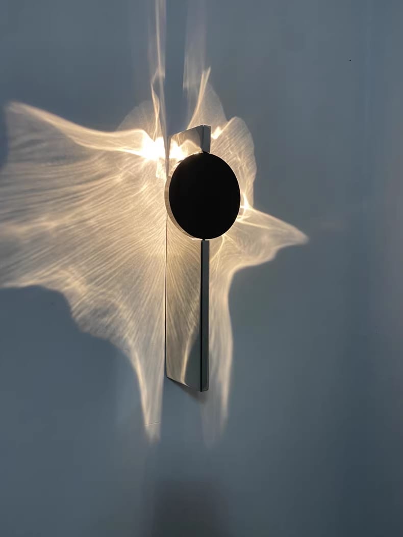 Customer photo review of Wall Lamp, Kinetic Shadow Chrome Sculpture, Integrated LED, Dimmable