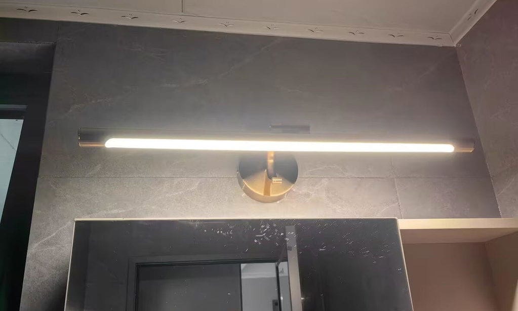Customer photo review of Vanity Wall Light, Linear LED Bar, Dark Bronze and Brushed Brass
