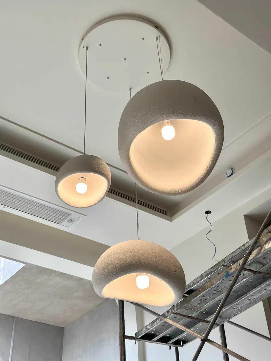 Customer photo review of Pendant Light Selene Halia, Moon-Inspired Dome Shade, E26, Grey or White