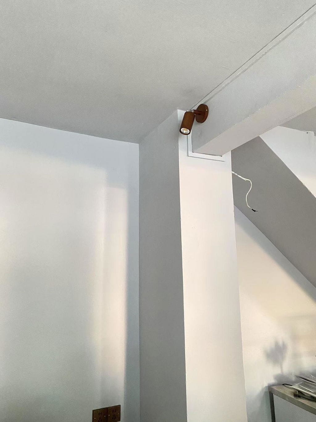 Customer photo review of Ceiling Light, Natural Wood Shade Track Spotlight, E27, 1-5 Head