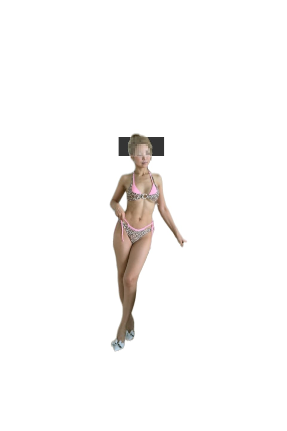 Customer photo review of Seamolly Leopard Print Contrast Color O Ring Double Layer Bikini Set
