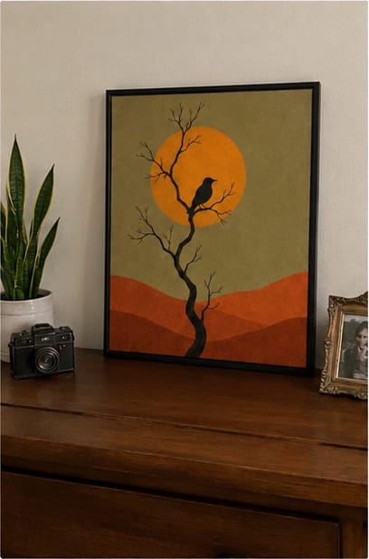 Customer photo review of Black Bird Canvas Wall Art
