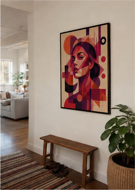 Customer photo review of Abstract Woman Portrait Canvas Wall Art
