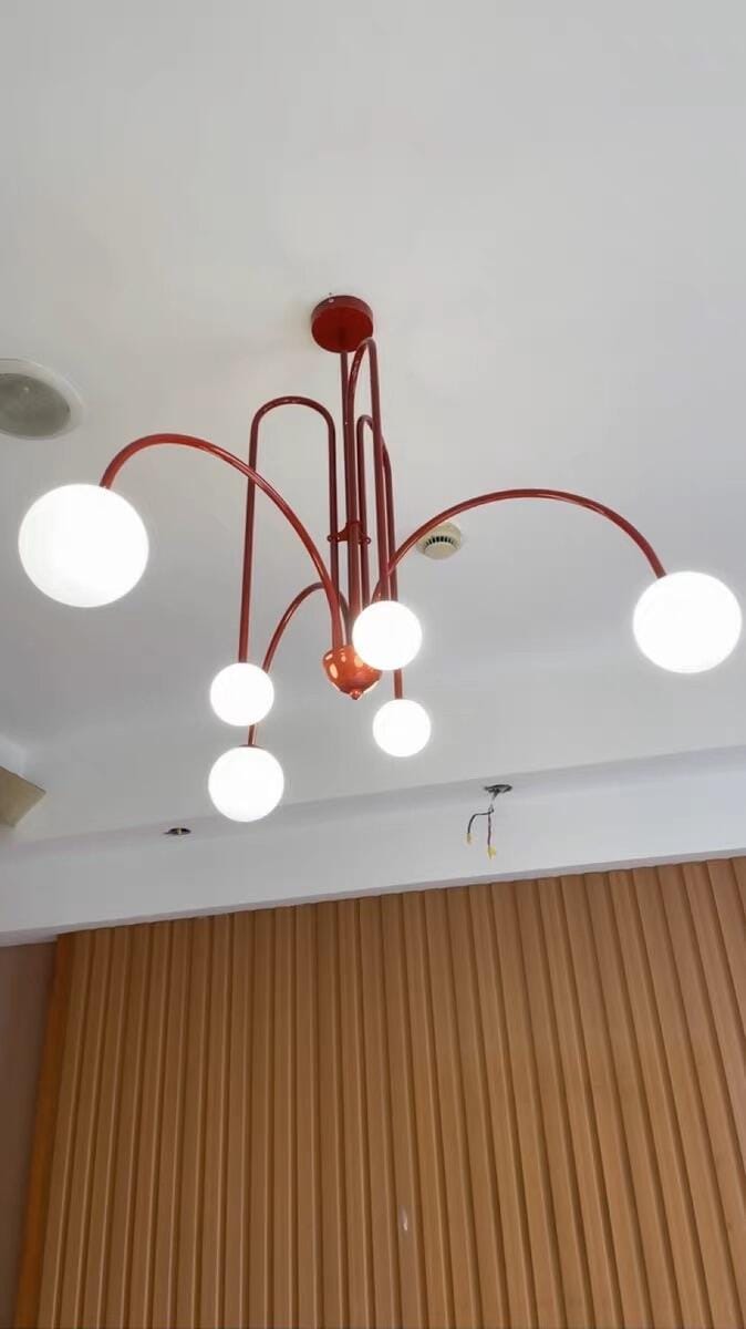 Customer photo review of Pendant Light, Gran Finale 6-Head Glass Suspension, G9, Hardwired