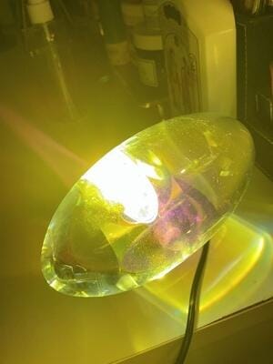 Customer photo review of Table Lamp, Atman Crystal Glass Oval, Chrome Base, Integrated LED