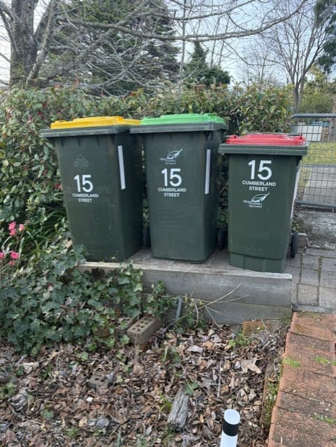 Customer photo review of Wheelie Bin Street Name & Number Sticker