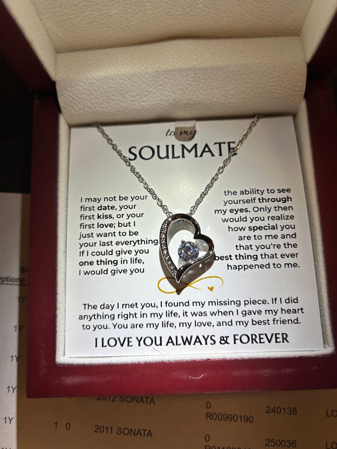 Customer photo review of To My Soulmate - Forever Love Gift Set - SS577