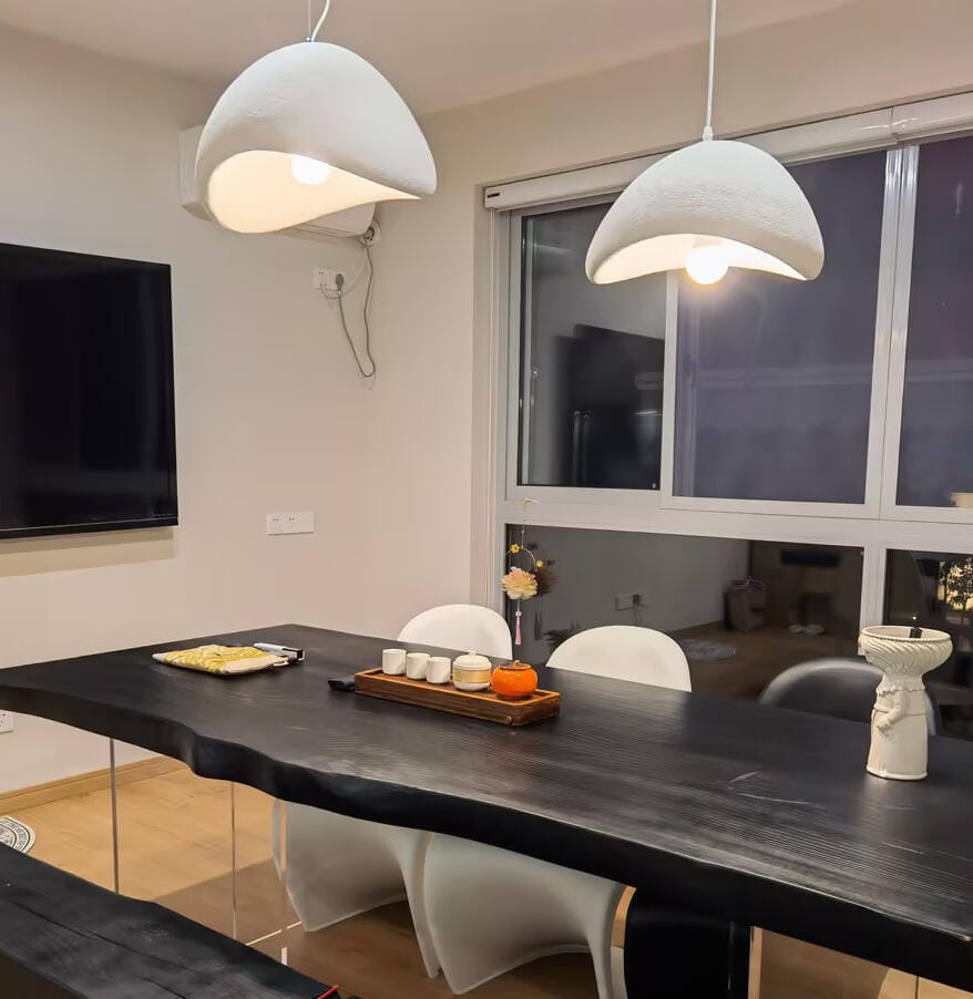 Customer photo review of Pendant Light Selene Halia, Moon-Inspired Dome Shade, E26, Grey or White
