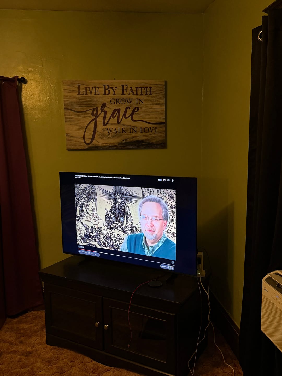 Customer photo review of Rustic Christian Wall Art: Live By Faith Grow In Grace Walk In Love Canvas
