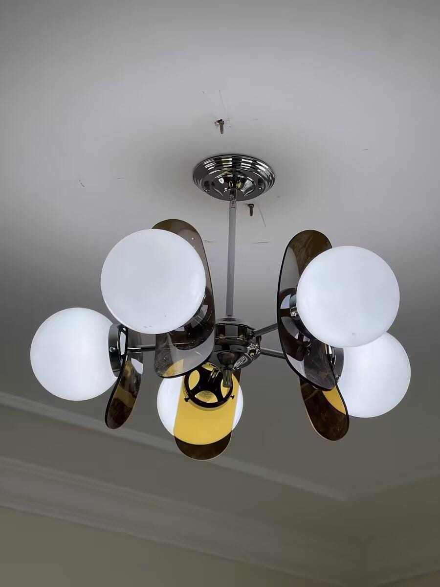 Customer photo review of Sputnik Chandelier, Iron Frame, Glass Shades, E26/E27, Chrome Finish