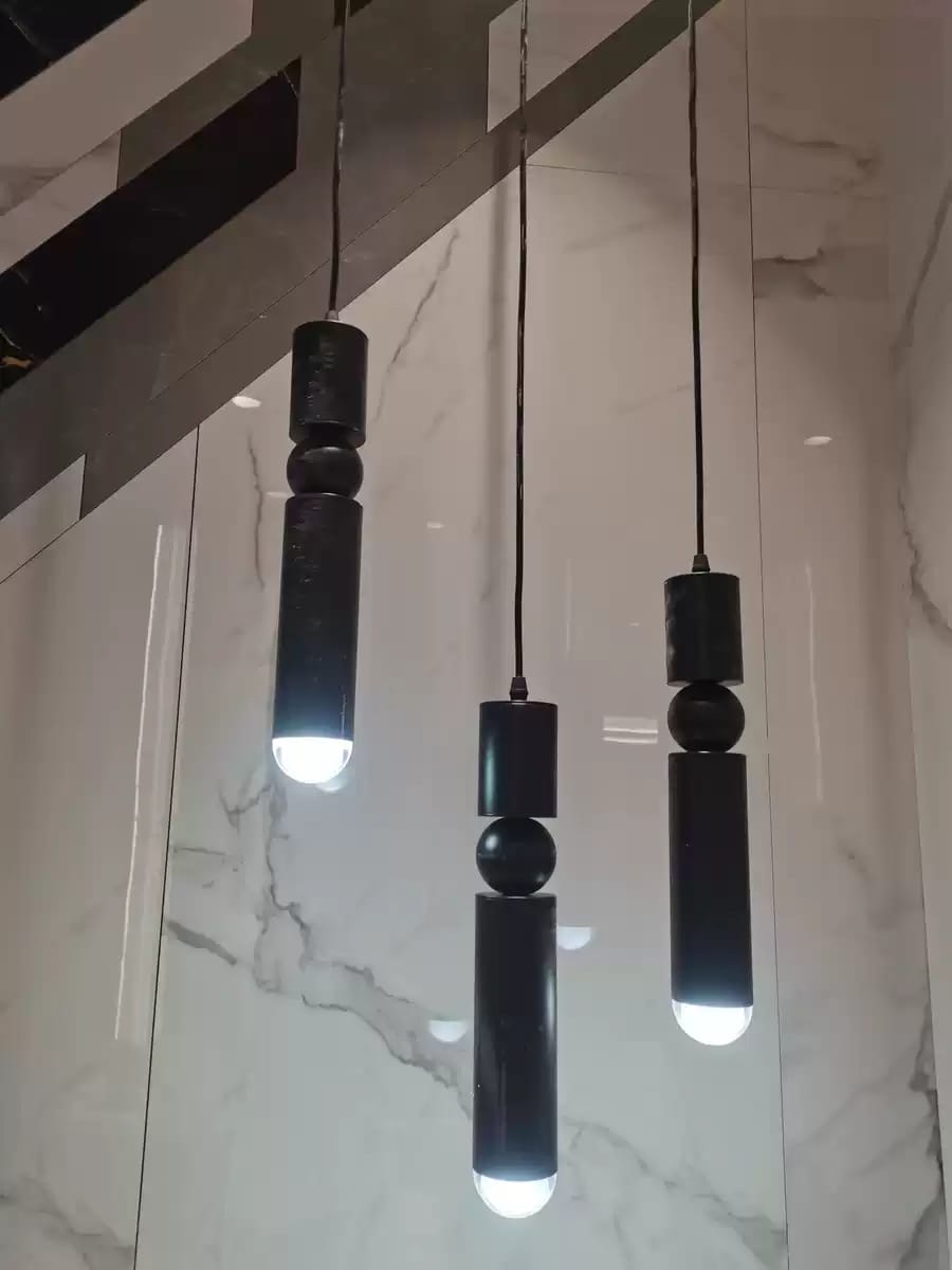 Customer photo review of Pendant Light, Geometric Cylinder Cluster, E27, Black, Chrome or Gold