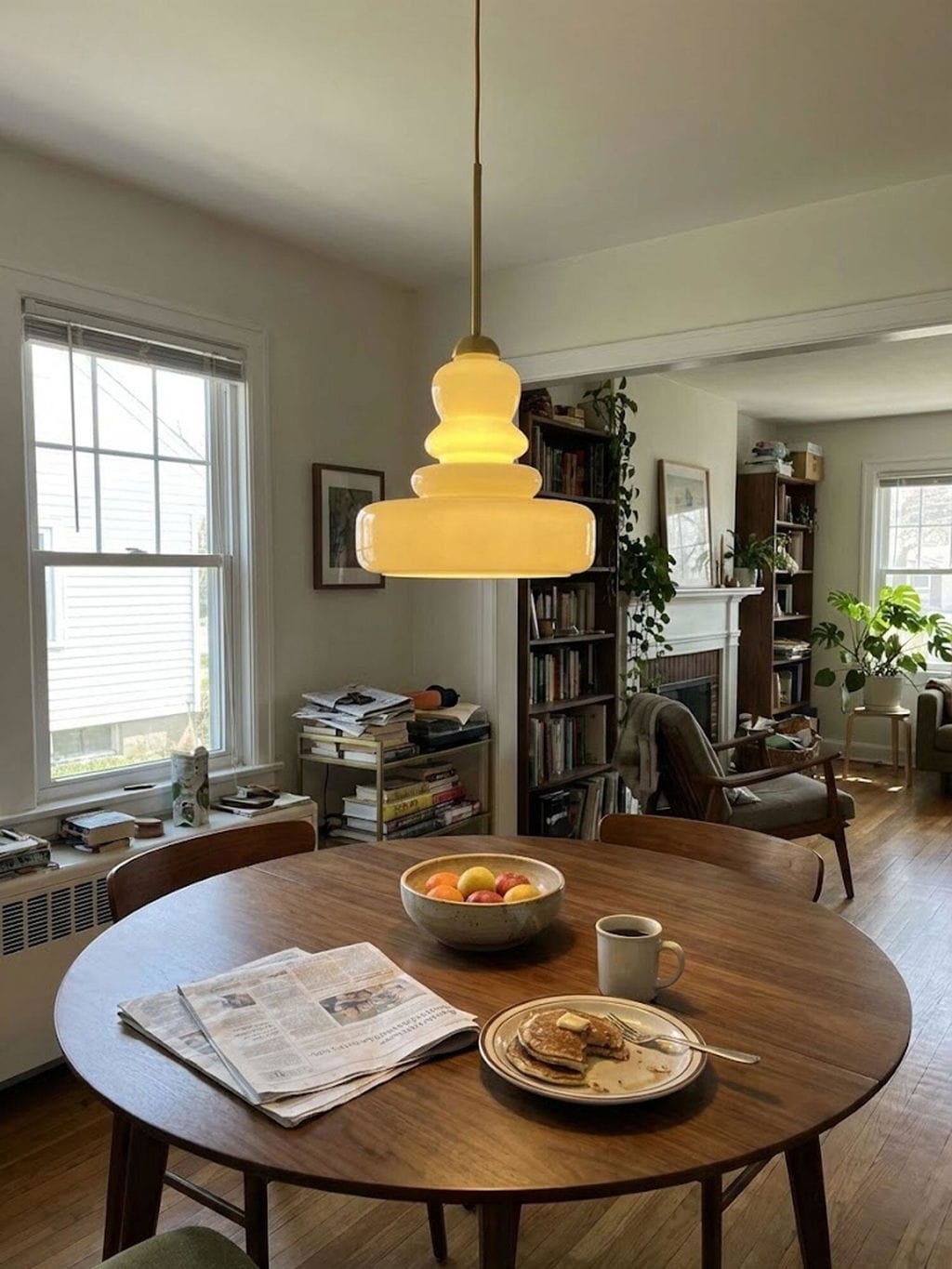 Customer photo review of Schoolhouse Pendant Light, Glass Shade, Beige or Green, E27