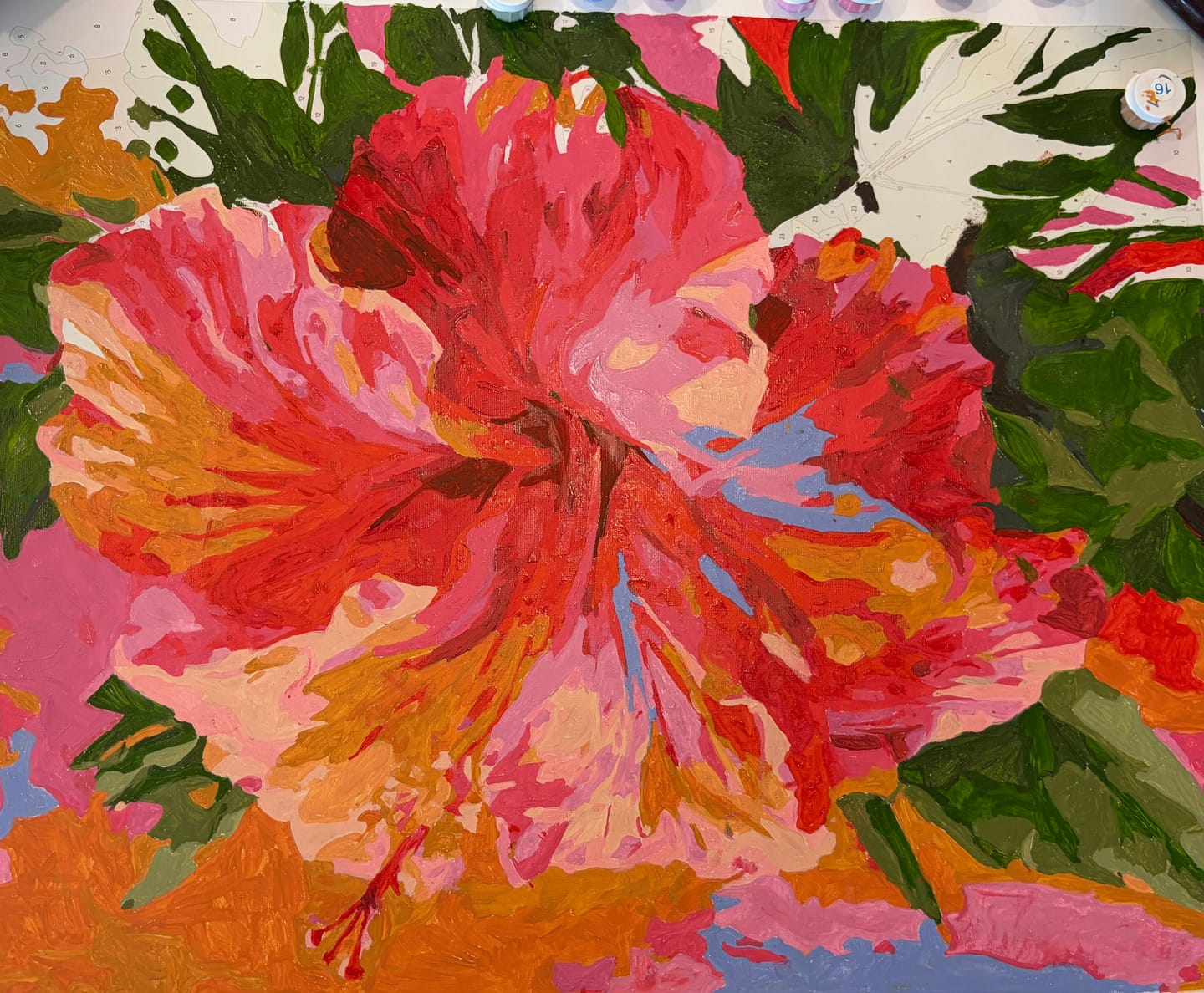 Customer photo review of Colorful Hibiscus | Paint by Number