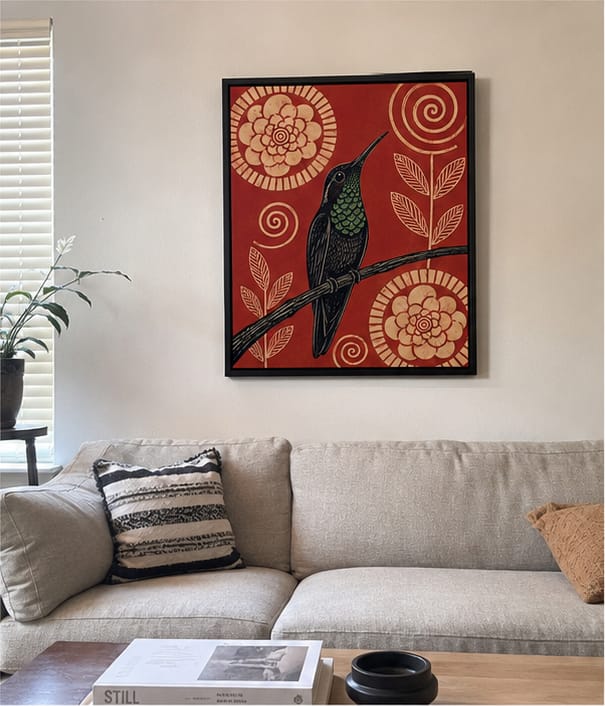 Customer photo review of Hummingbird Canvas Wall Art