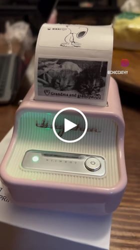 Customer photo review of The Pink Labelly Printer + Free Roll of 230 Labels