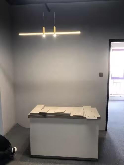Customer photo review of Linear Bar Pendant Light, Black or Gold, Integrated LED, Dimmable