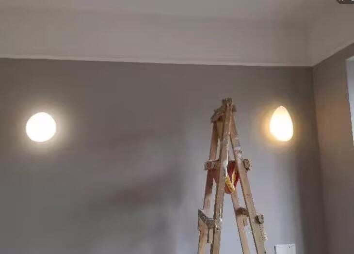 Customer photo review of Wall Lamp, Pebble Hand-Blown Glass Shade, Integrated LED, Models A-D