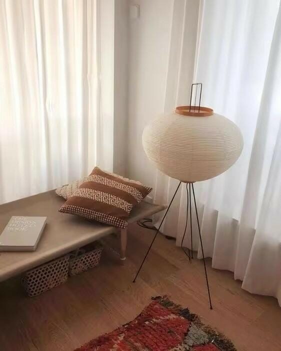 Customer photo review of Floor Lamp, Rice Paper Shade, E26/E27, Plug-In, Sculptural