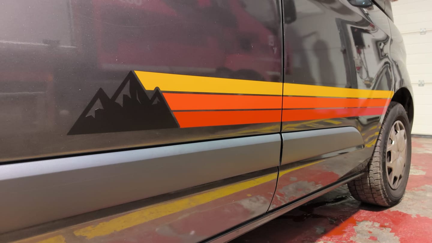 Customer photo review of VW Transporter Topographic Door Wrap Decals (Pair) | Fits T4 T5 T6 T6.1 Multivan California Caravelle
