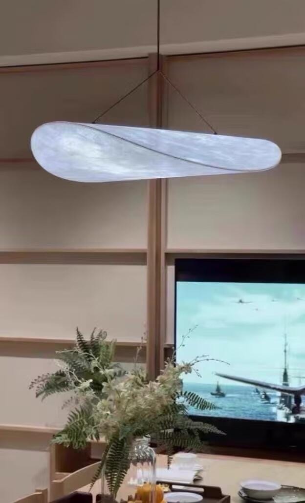 Customer photo review of Pendant Light, Tense, Mulberry Silk Diffuser, Black Frame, LED, Dimmable