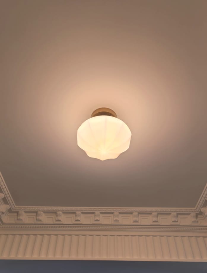 Customer photo review of Ceiling Light, Marta Art Deco Glass Shade, Gold or Chrome, E26/E27