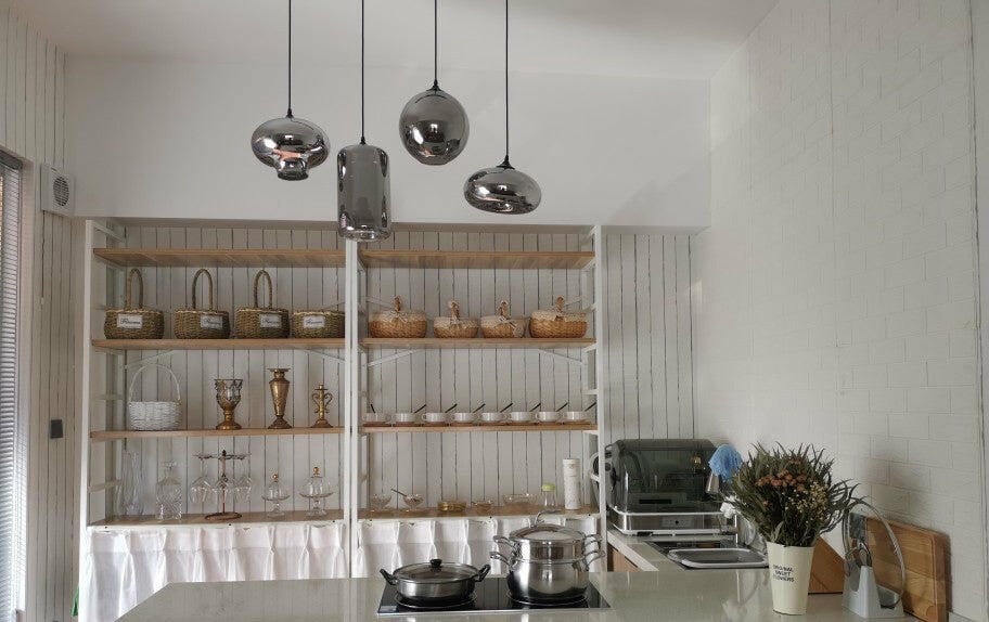Customer photo review of Bottle Pendant Light, Hand-Blown Smoke Gray Glass, Black, E27