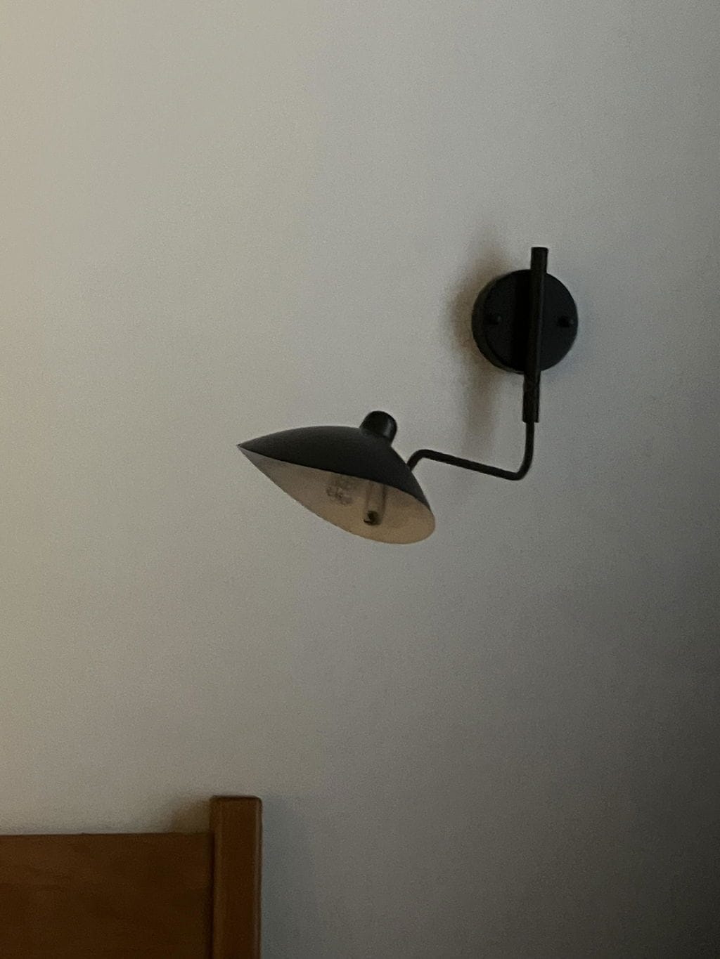 Customer photo review of Wall Sconce, Spider Long-Arm, Rotating Shade, Metal and Brass, E26 / E27
