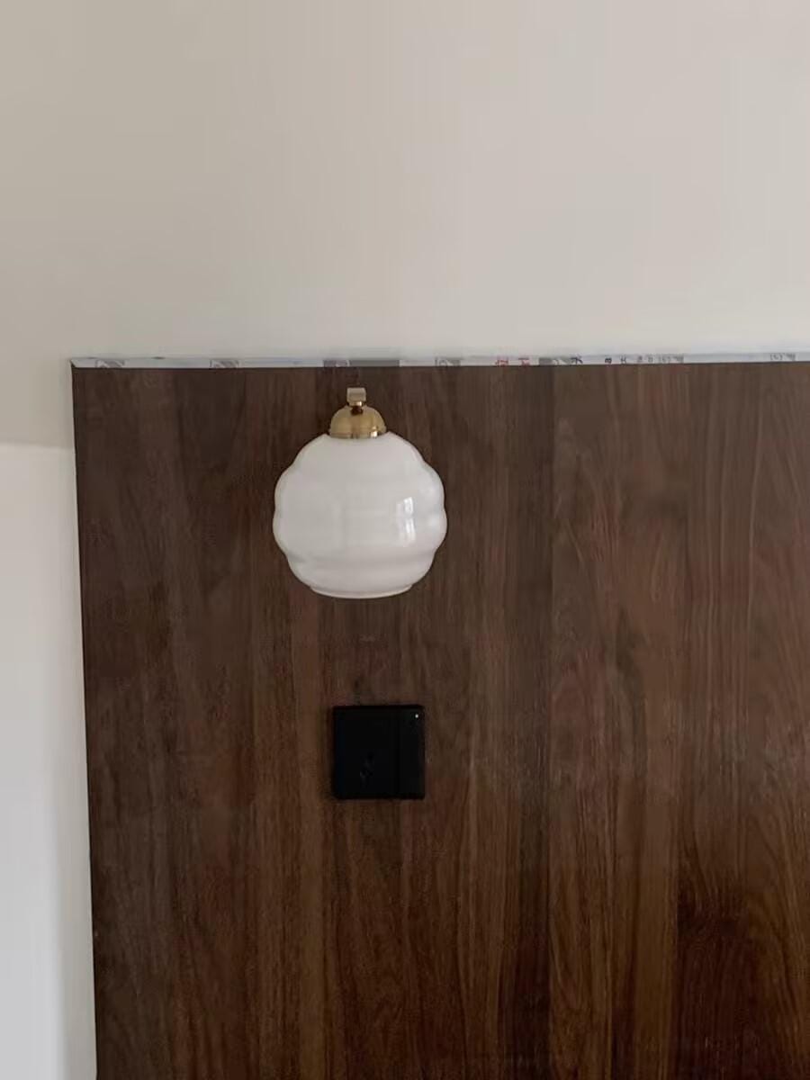 Customer photo review of Wall Sconce, Art Deco Glass Shade, Gold or Chrome, E26/E27
