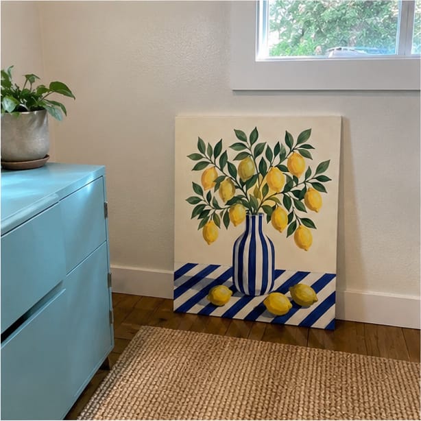 Customer photo review of Lemon Still Life Canvas Wall Art
