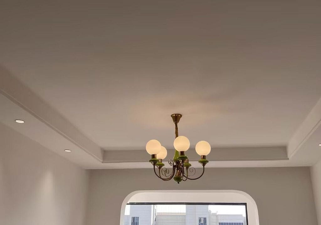 Customer photo review of Onyx Chandelier, White Glass Shades, Gold Finish, E26/E27, 3 to 8 Heads