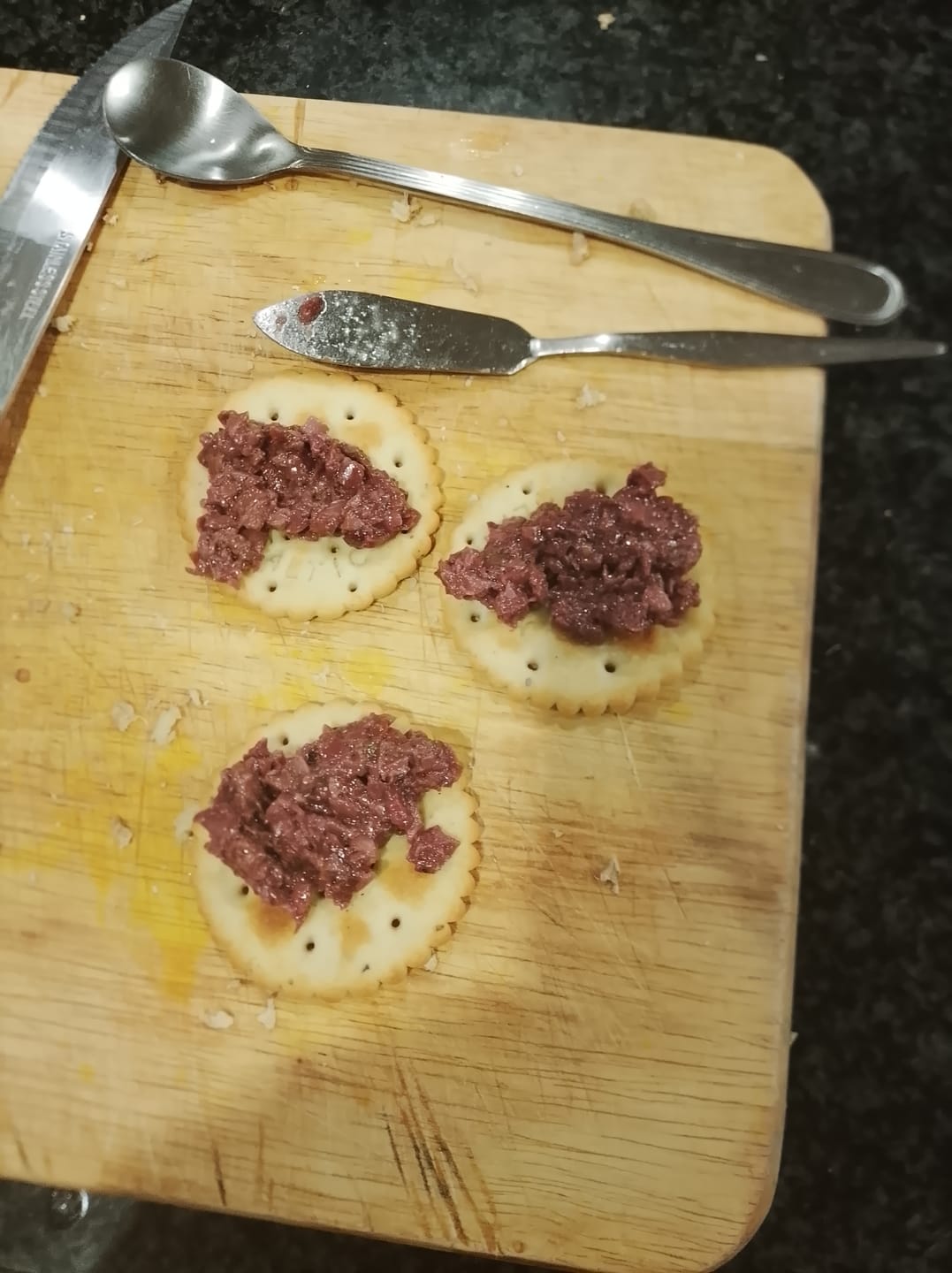 Customer photo review of Crunchy Black Olive Tapenade