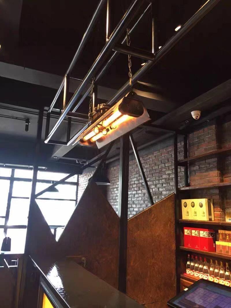 Customer photo review of Chandelier, Rust Iron Industrial Steampunk, E27 Edison Sockets, Hardwired