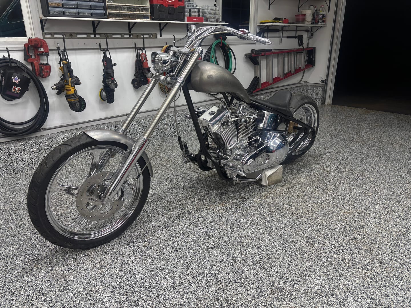 Customer photo review of 3.5 Gal. 2" Stretched Steel Gas Fuel Tank Fit For Harley Custom Applications