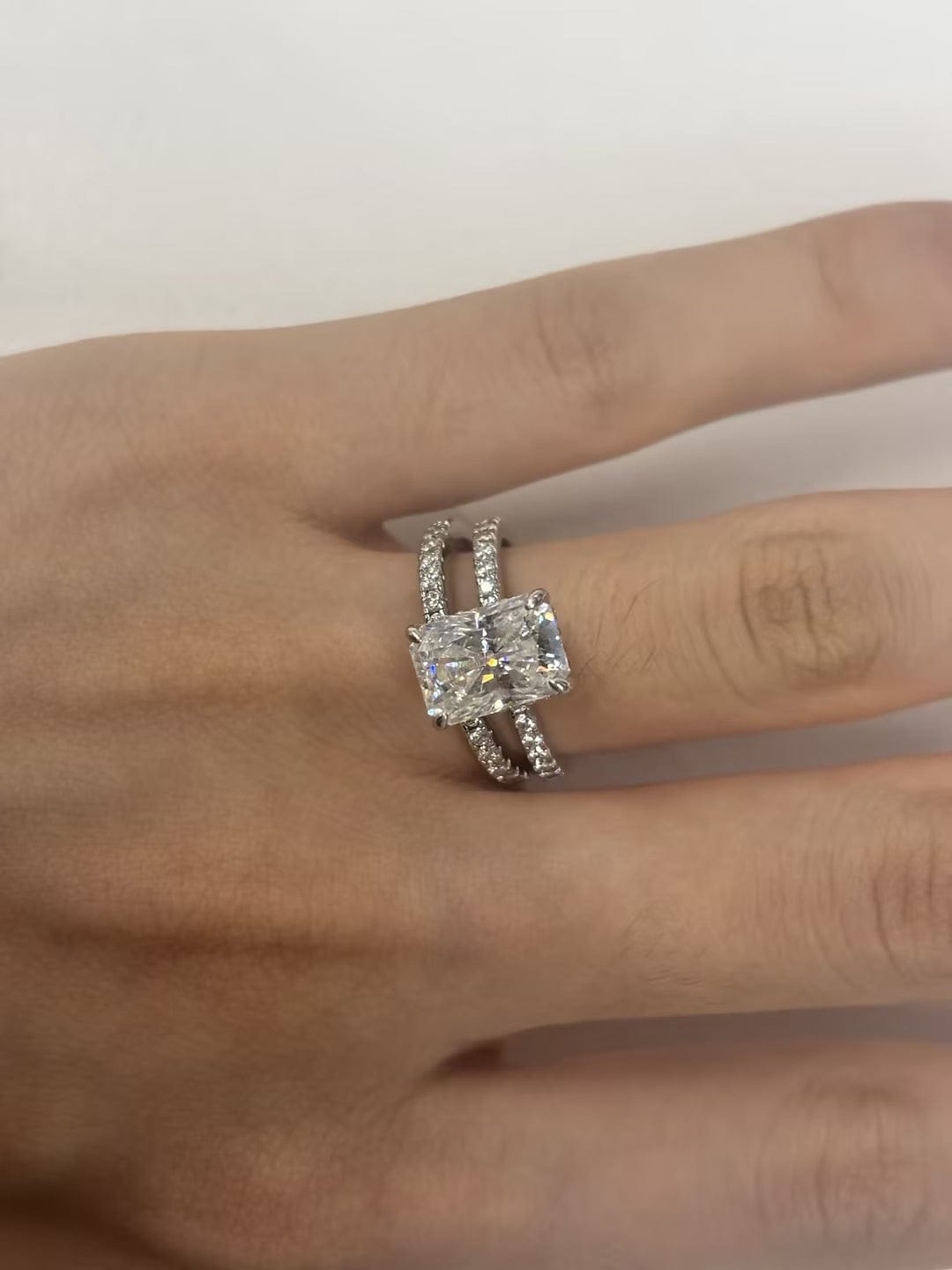 Customer photo review of S925 3.5 Carat Radiant Cut Wedding Ring Set In Sterling Silver Holiday Ring Gift For Women