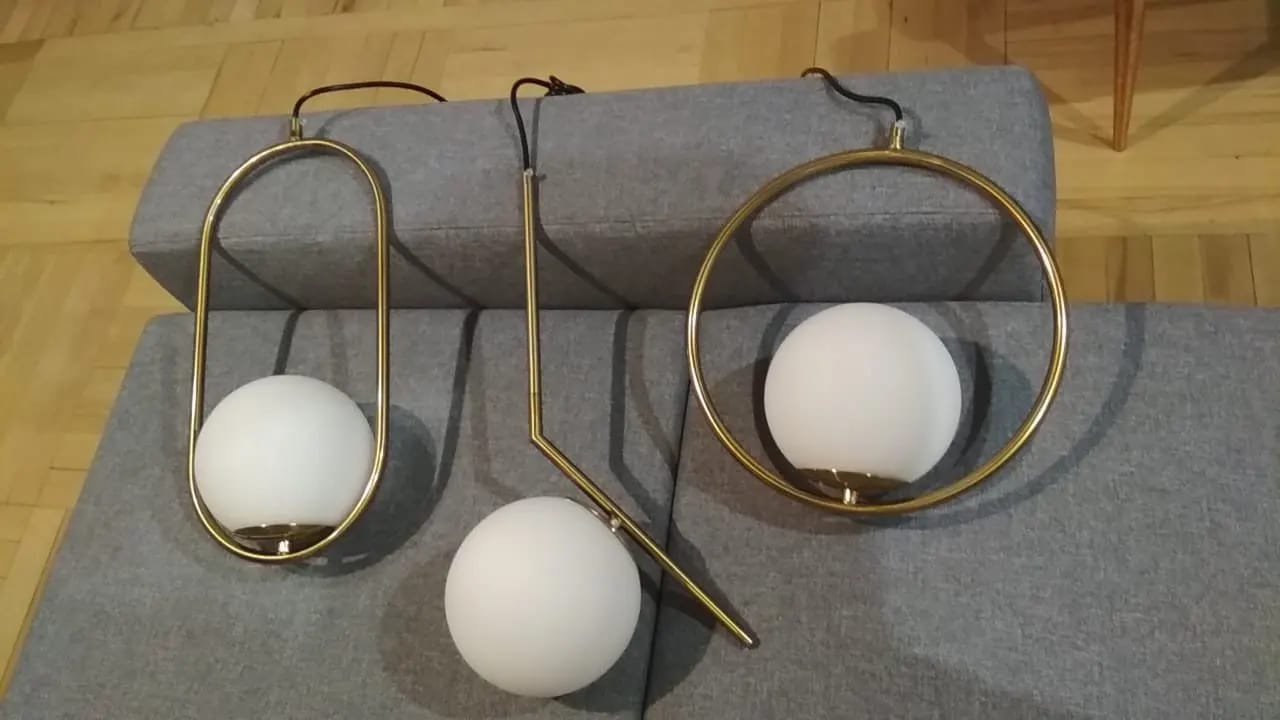 Customer photo review of Mila Pendant Light, White Glass Globe, Brass, Black or Silver, E27