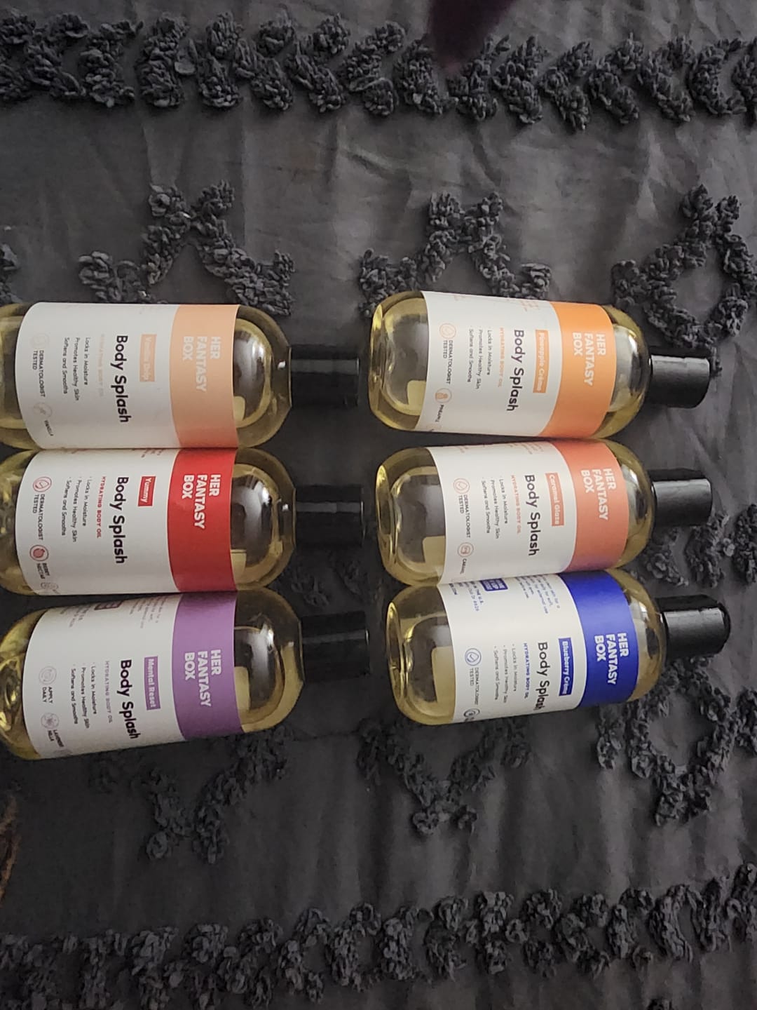 Customer photo review of Fruity Skin Body Oil Bundle