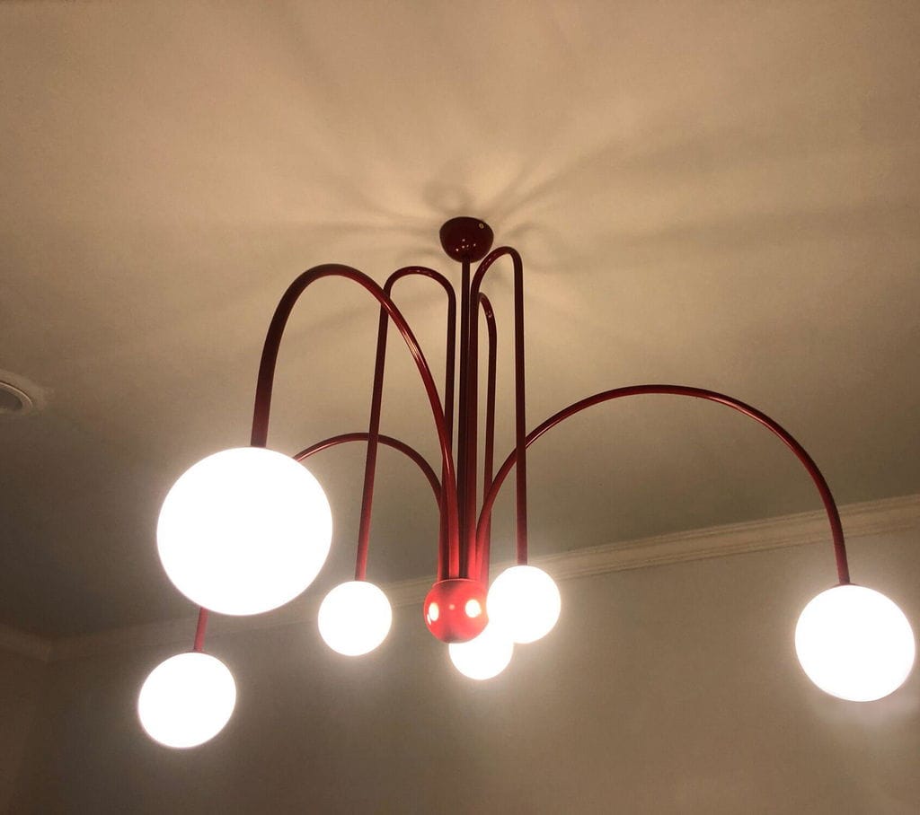 Customer photo review of Pendant Light, Gran Finale 6-Head Glass Suspension, G9, Hardwired