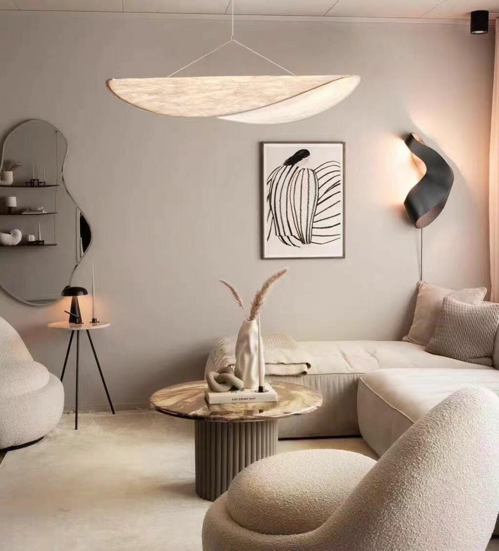 Customer photo review of Pendant Light, Tense, Mulberry Silk Diffuser, Black Frame, LED, Dimmable
