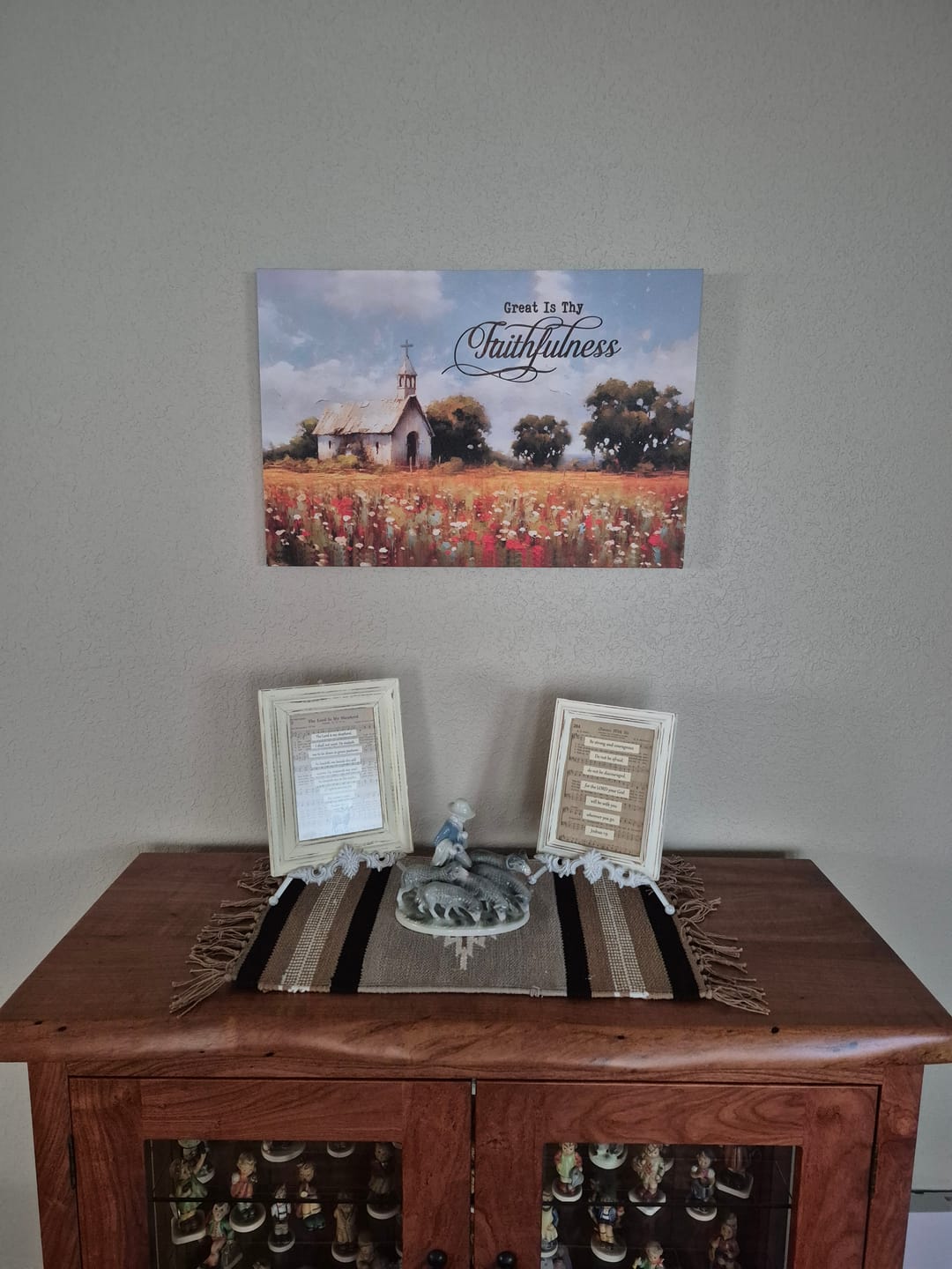 Customer photo review of Great is Thy Faithfulness Wall Art, Old Chapel in a Field, Christian Canvas Print