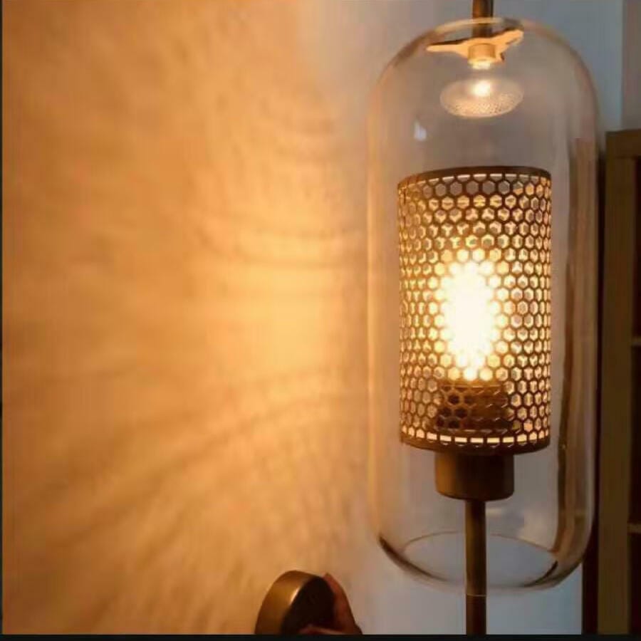 Customer photo review of Wall Light, Chiswick Glass Globe, Copper Silver Black, E27
