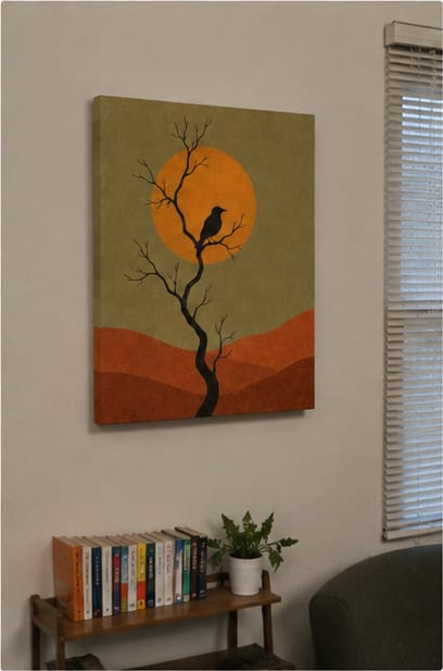 Customer photo review of Black Bird Canvas Wall Art