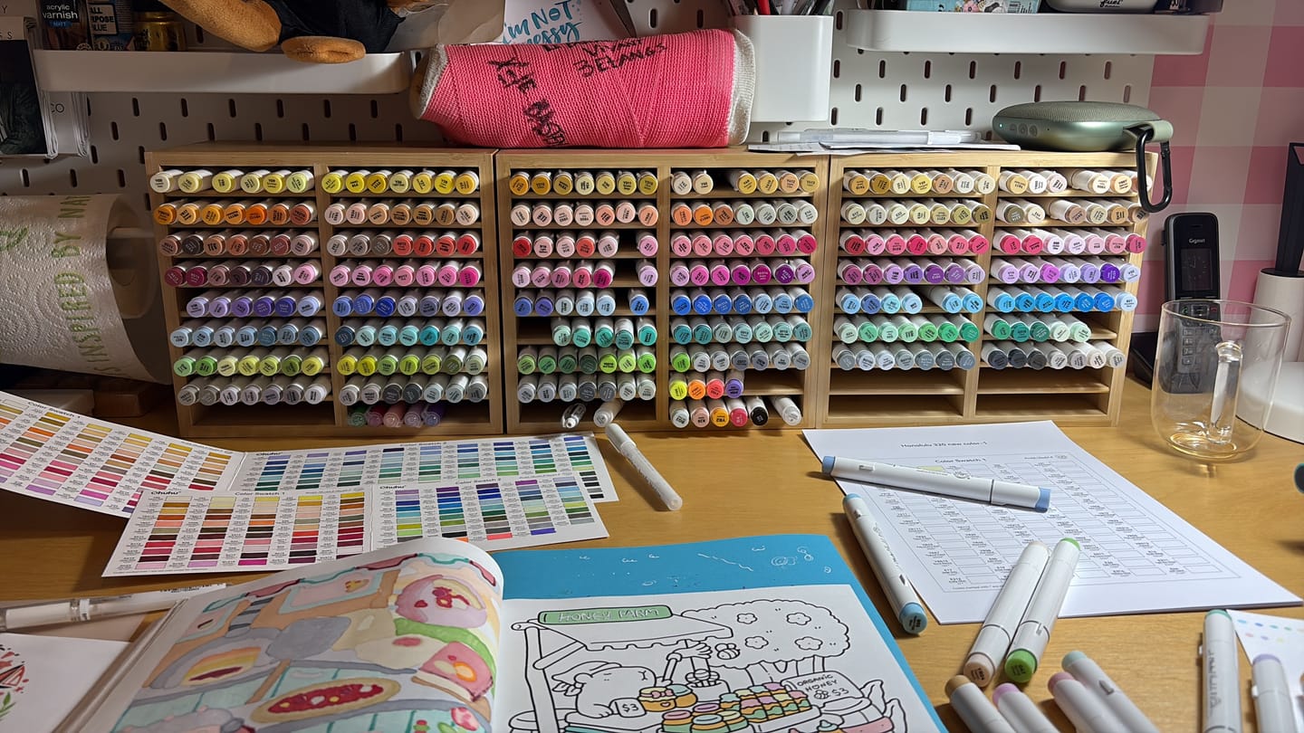 Customer photo review of Ohuhu Bamboo Marker Organizer