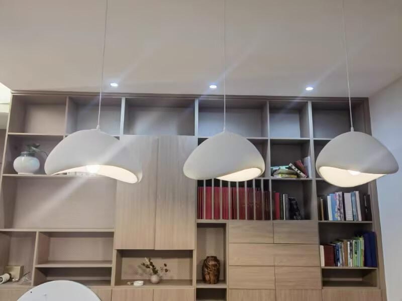 Customer photo review of Pendant Light Selene Halia, Moon-Inspired Dome Shade, E26, Grey or White