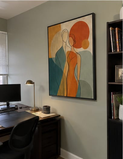 Customer photo review of Abstract Couple Canvas Wall Art